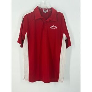 Jim Beam Racing Red White Short Sleeve Polo Shirt Mens XL Polyester Drink‎ Smart